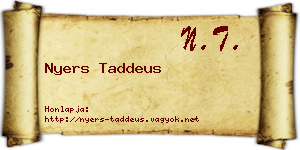 Nyers Taddeus névjegykártya